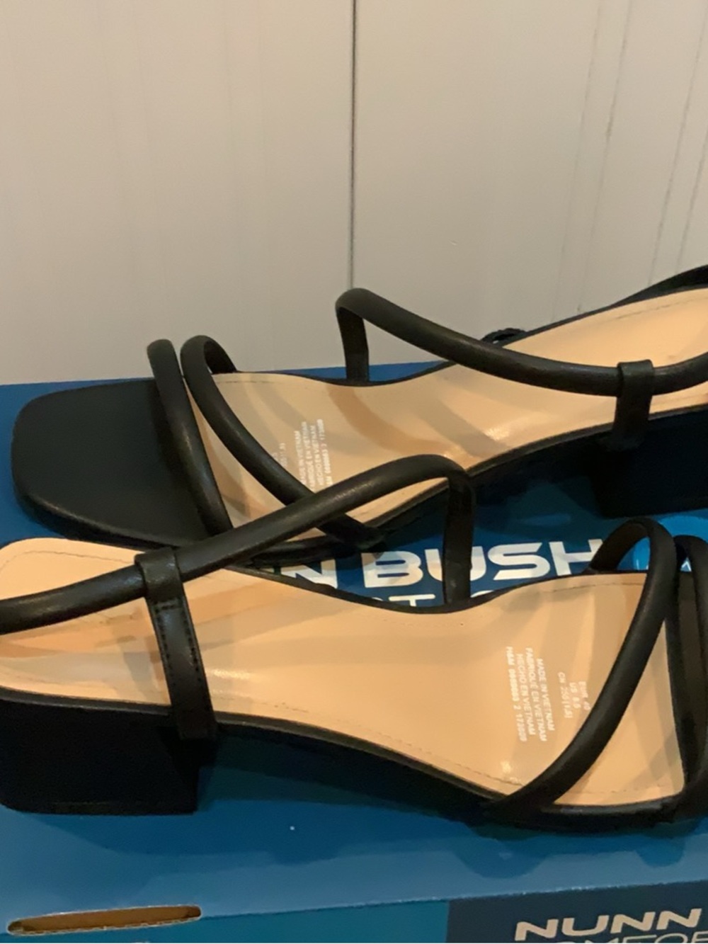 H&M Black Strappy Low Block Heel Sandals